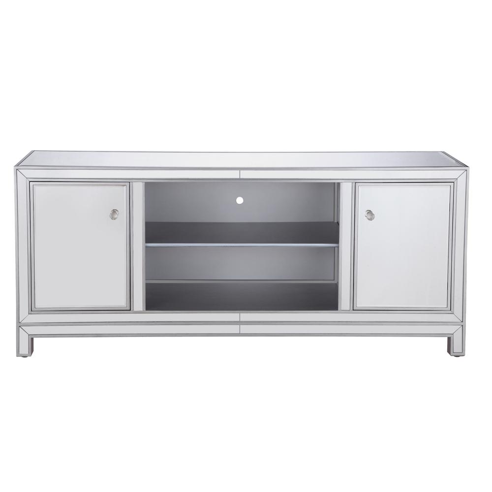 60 in. mirrored TV stand in antique silver. Picture 1