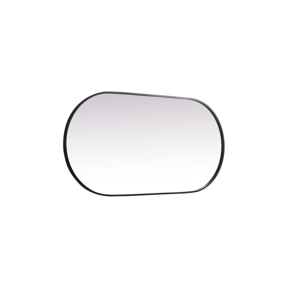 Metal Frame Oval Mirror 24x48 Inch in Black. Picture 9