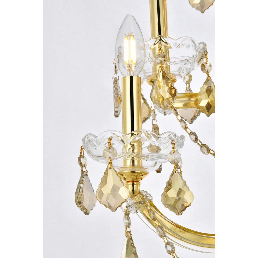 Maria Theresa 5 light Gold Wall Sconce Golden Teak (Smoky) Royal Cut Crystal. Picture 3