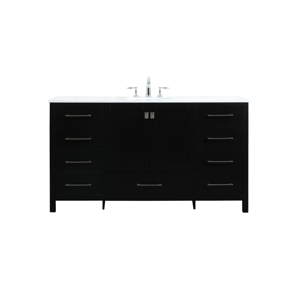 60 inch Single bathroom vanity in black. Picture 1