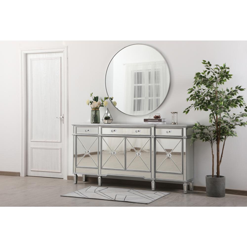 72 inch mirrored credenza in silver. Picture 2