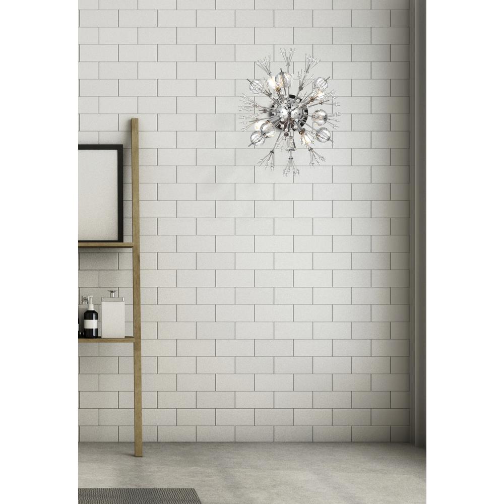Vera 19 Inch Crystal Starburst Wall Sconce In Chrome. Picture 8