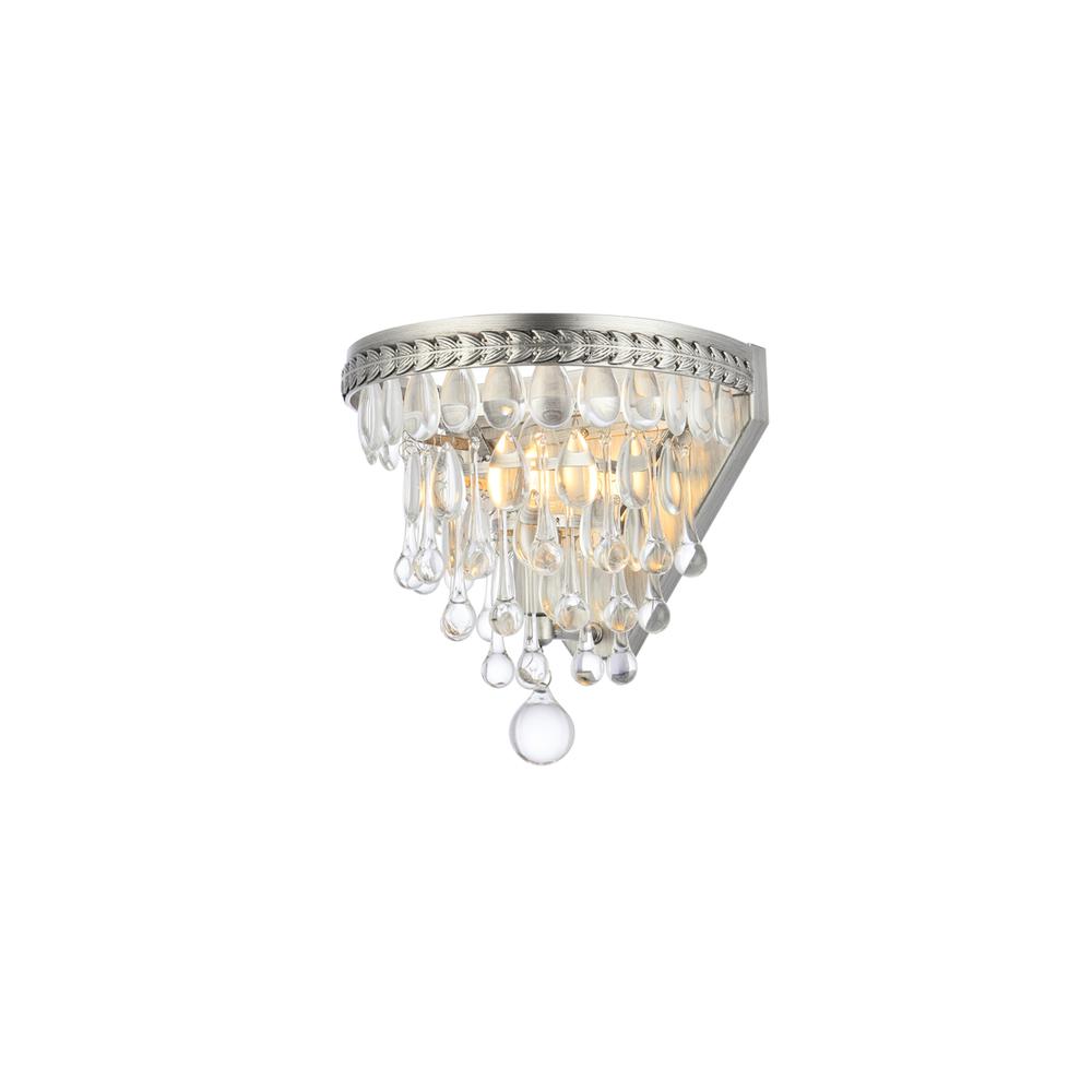 Nordic 1 light antique silver Wall Sconce Clear Royal Cut Crystal. Picture 2