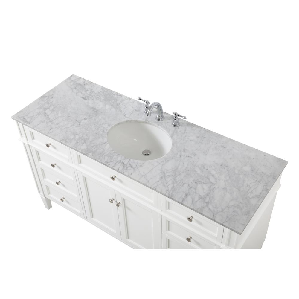 60 inch Single bathroom vanity in white. Picture 10