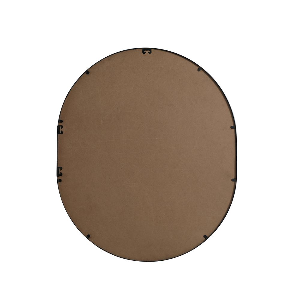 Metal Frame Oval Mirror 30x36 Inch in Black. Picture 10