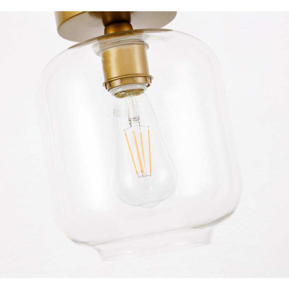 Collier 1 light Brass and Clear glass Flush mount. Picture 10