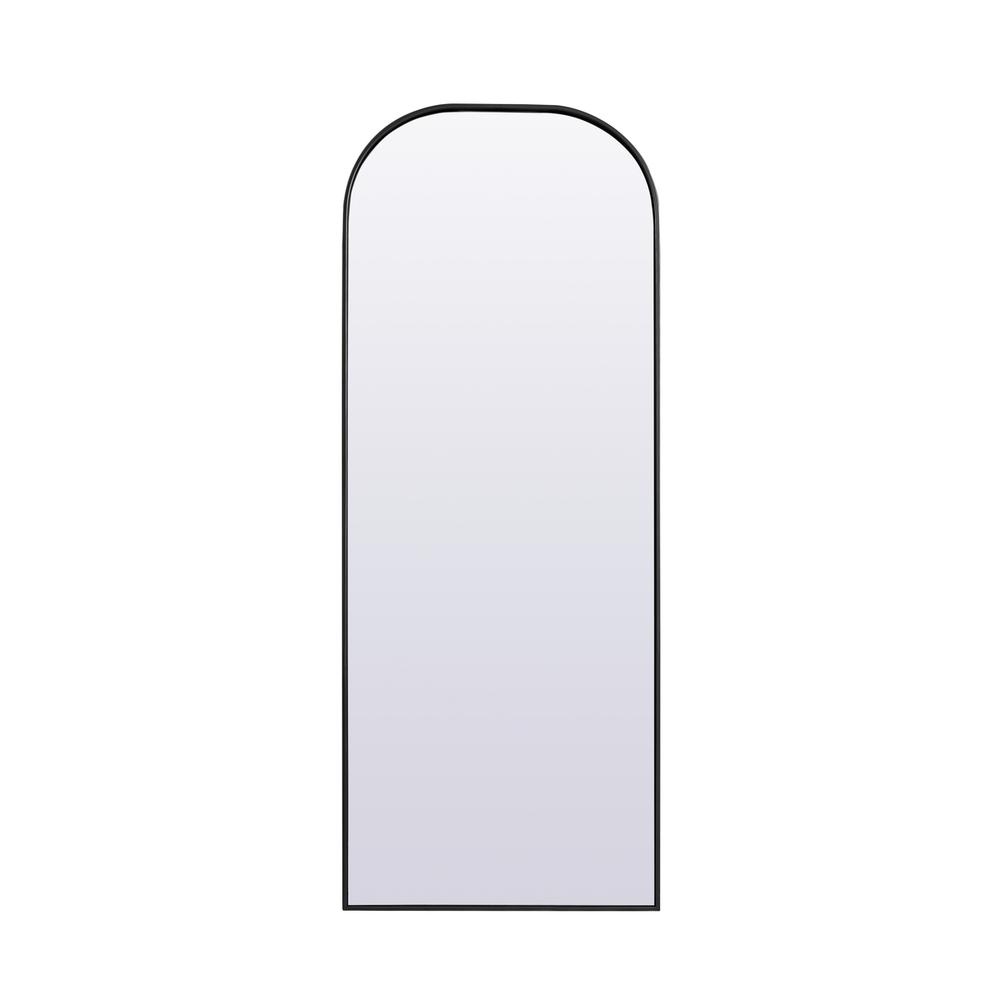Metal Frame Arch Full Length Mirror 28x74 Inch in Black. Picture 1
