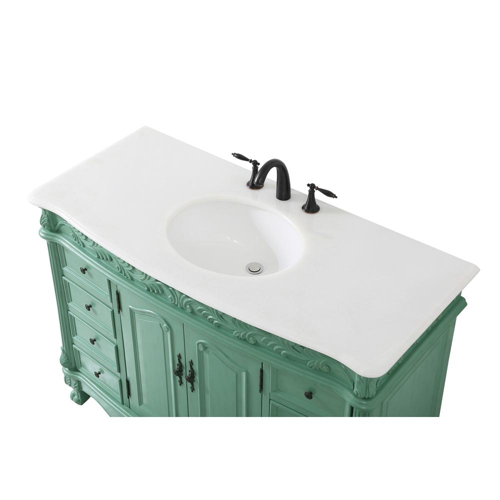 48 inch Single Bathroom vanity in vintage mint. Picture 10