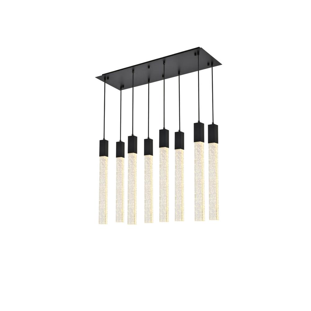 Weston 8 lights pendant in black. Picture 1