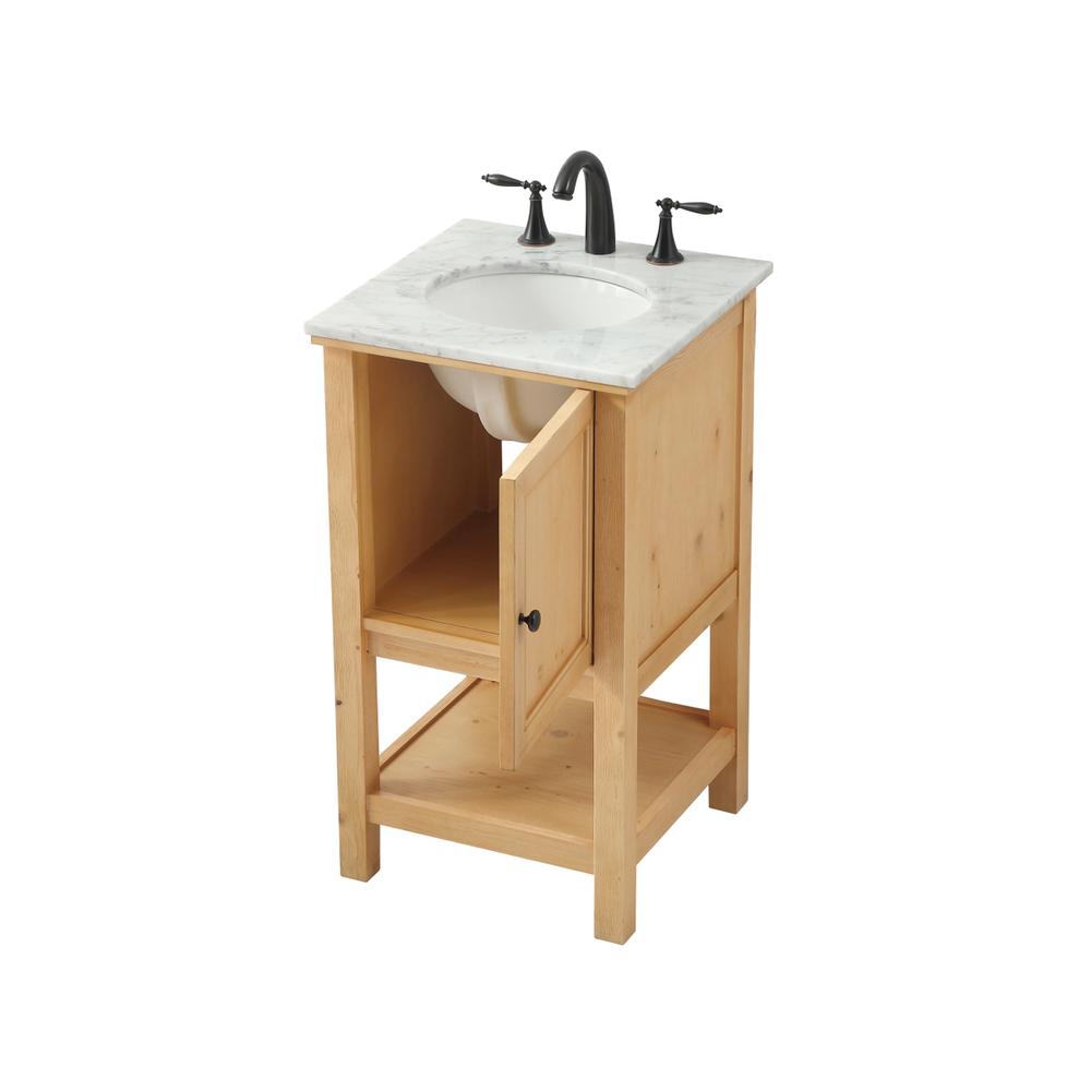 19 inch Single bathroom vanity in natural wood. Picture 9