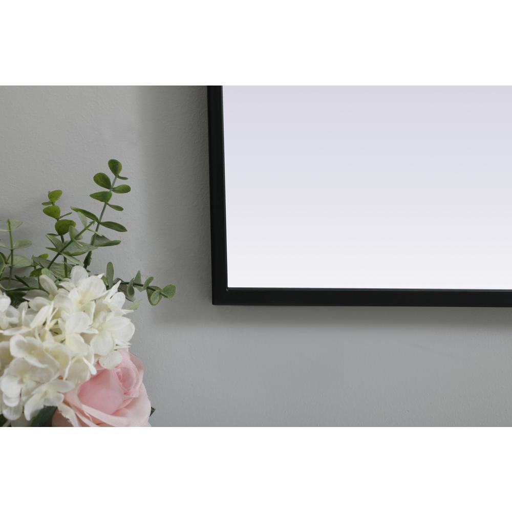 Metal Frame Arch Mirror 33x24 Inch in Black. Picture 5