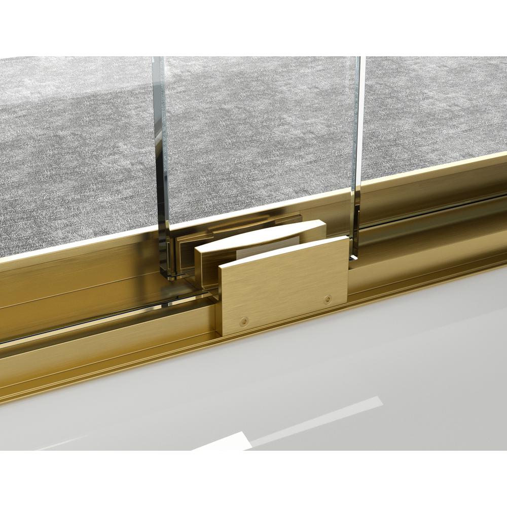 Semi-frameless tub door 60 x 60 Brushed Gold. Picture 9
