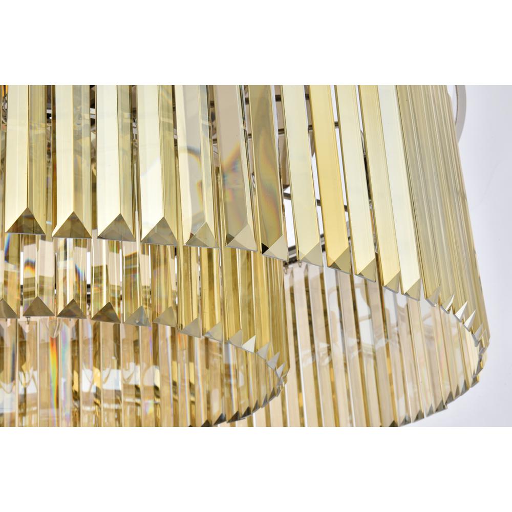 Sydney 10 light polished nickel Chandelier Golden Teak (Smoky) Royal Cut Crystal. Picture 3