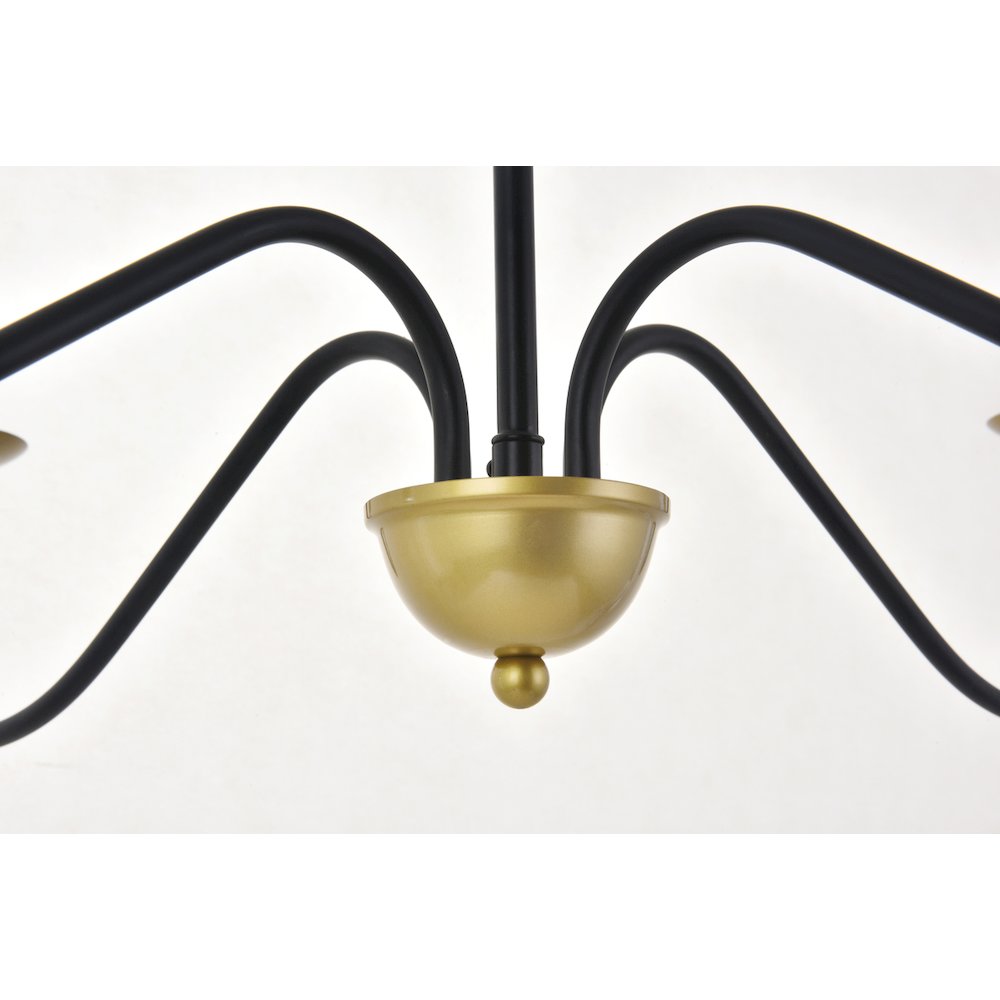 Rohan 4 Light Matte Black And Brass Pendant. Picture 11