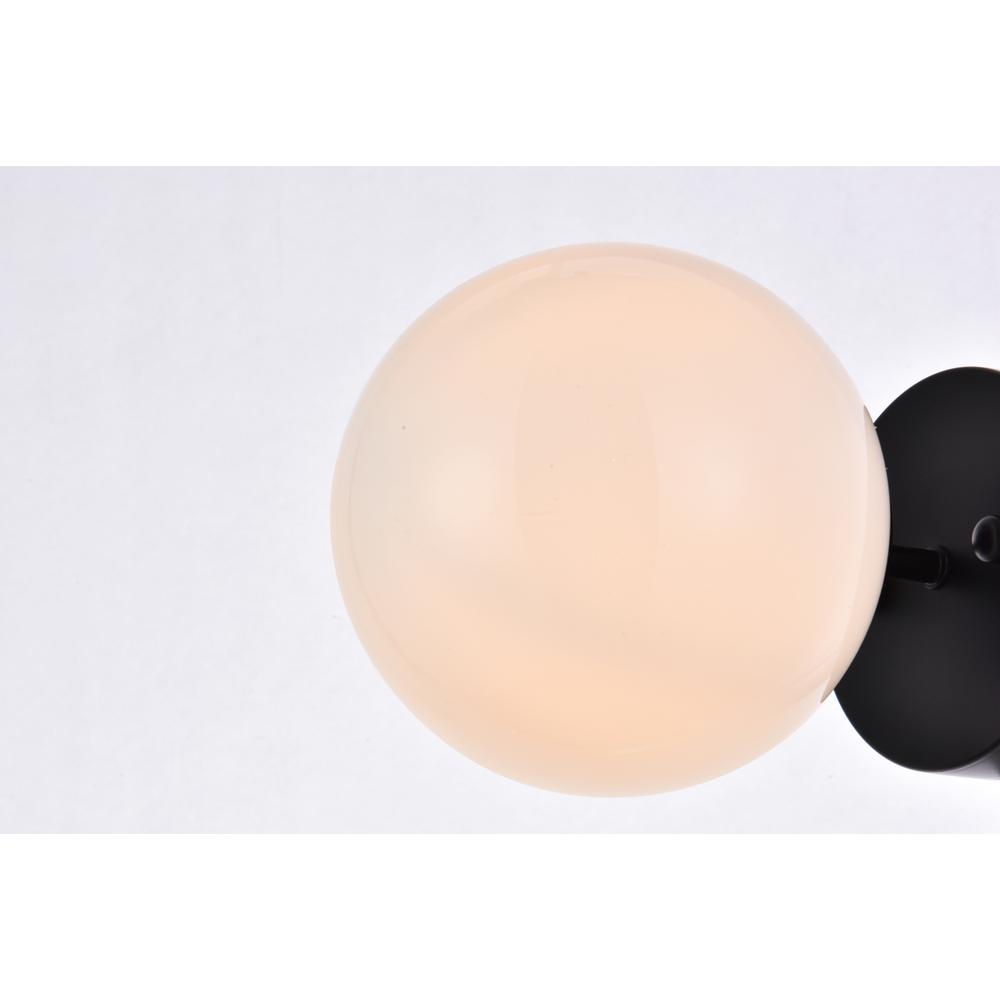 Mimi six inch dual flush mount and bath sconce in black with frosted glass. Picture 5