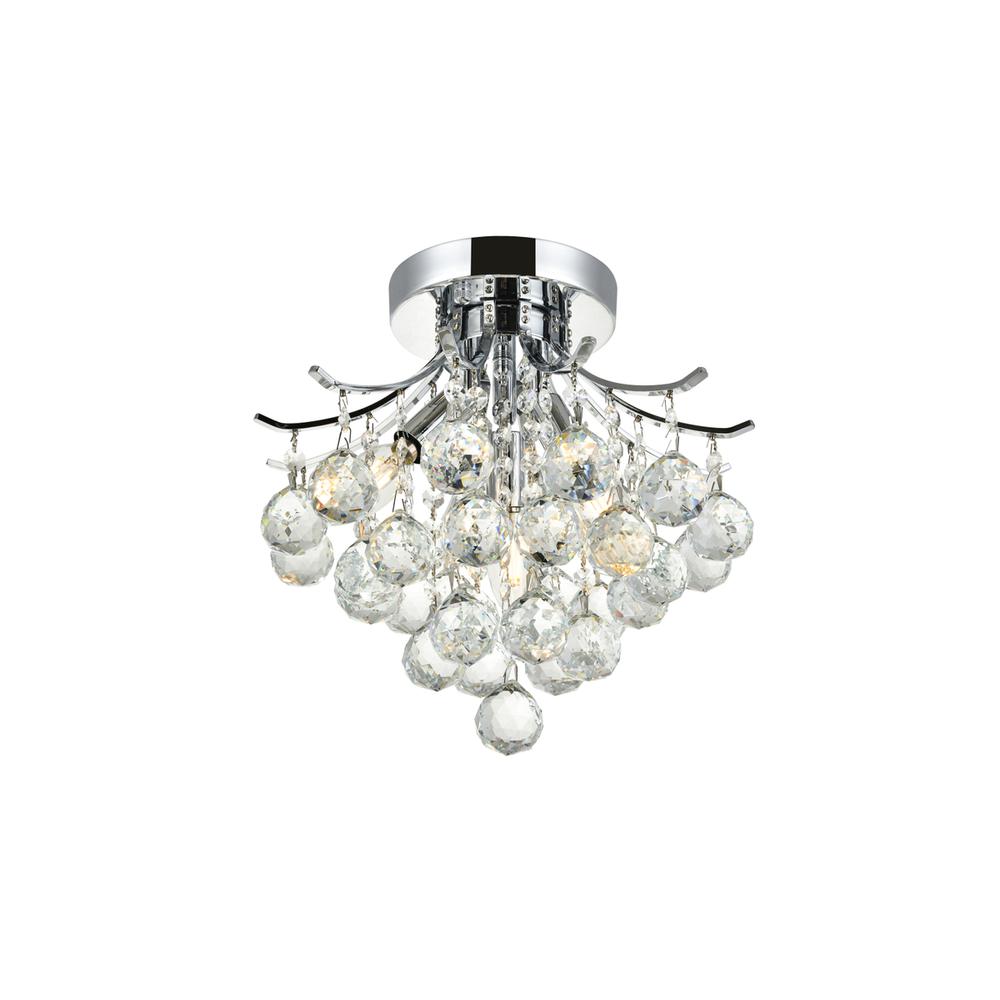 Toureg 3 light Chrome Flush Mount Clear Royal Cut Crystal. Picture 5