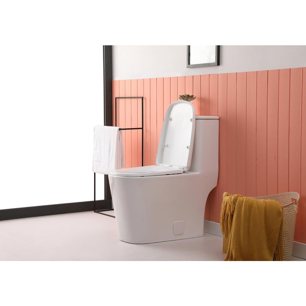 Winslet One-piece floor Square Toilet 27x14x31 in White. Picture 4