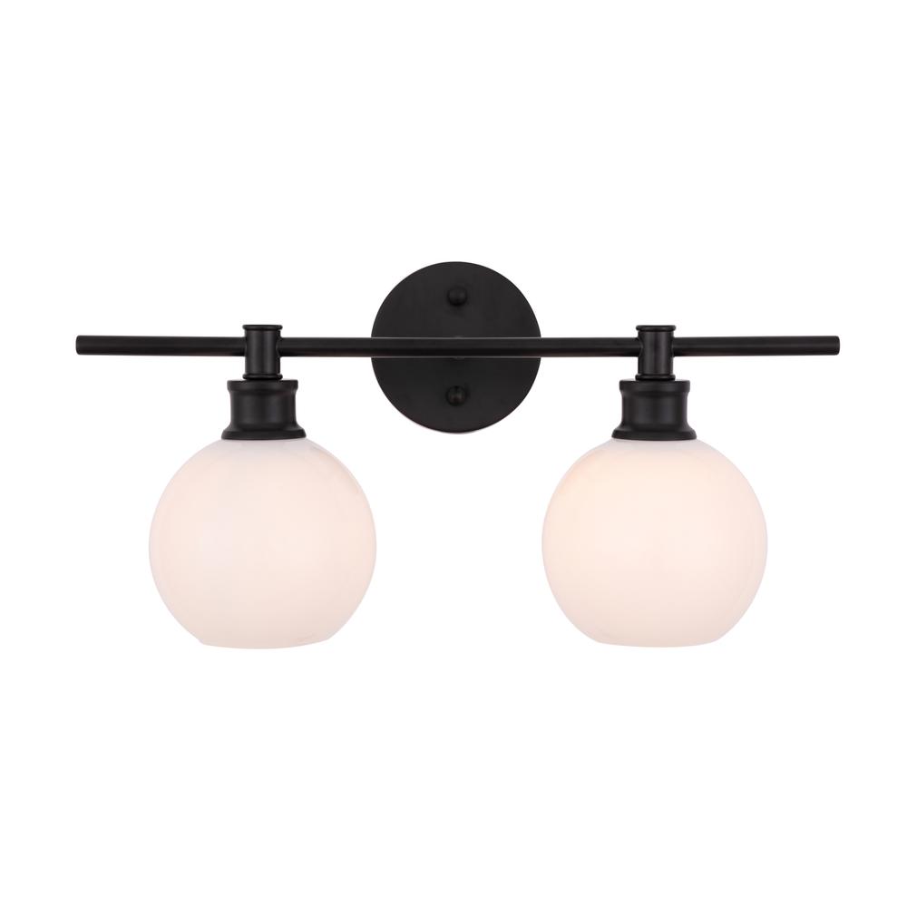 Collier 2 light Black and Frosted white glass Wall sconce. Picture 9