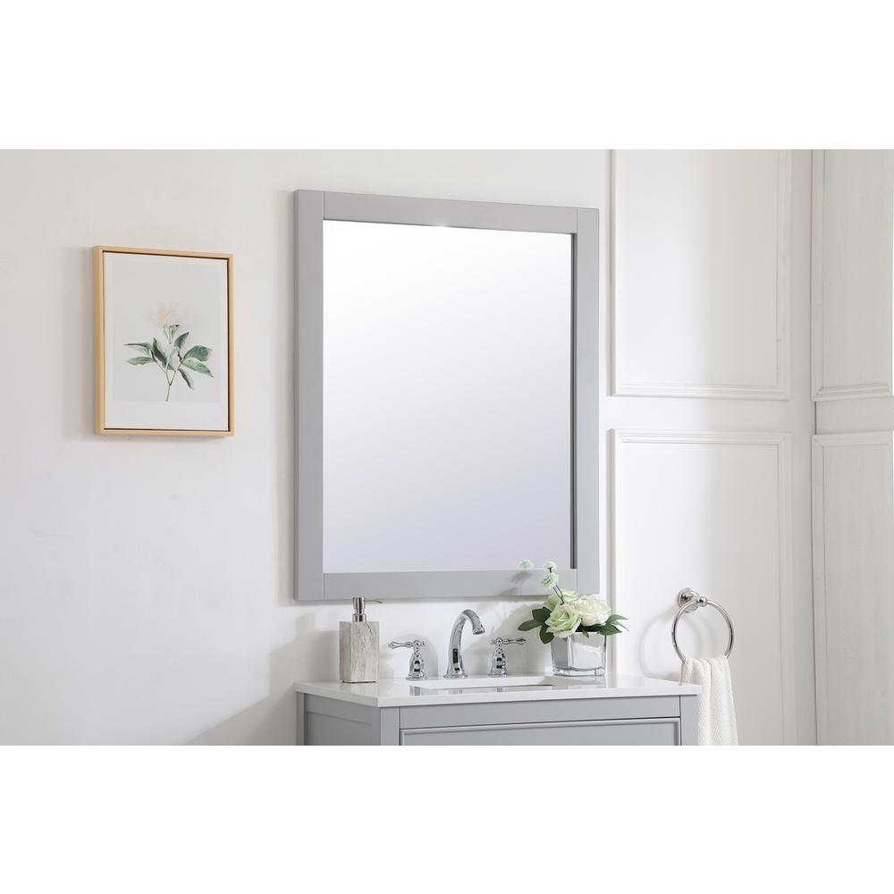 Aqua rectangle vanity mirror 30 inch in Grey. Picture 2