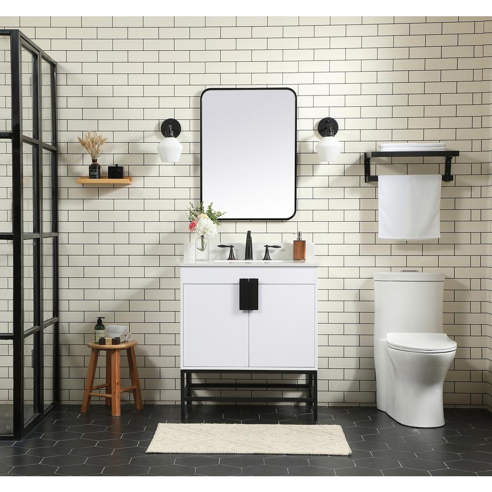 30 inch Single bathroom vanity in white with backsplash. Picture 4