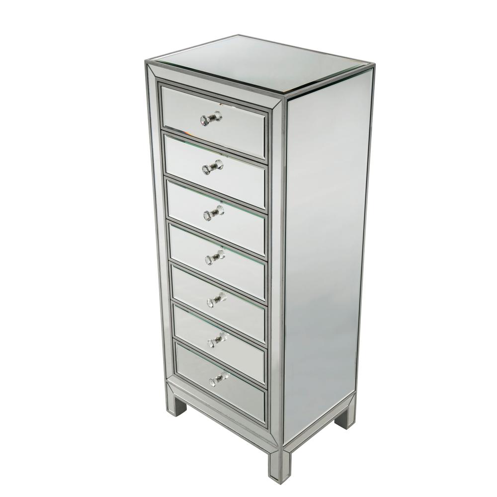 Lingerie Chest 7 drawers 18in. W x 15in. D x 42in. H in antique silver paint. Picture 3