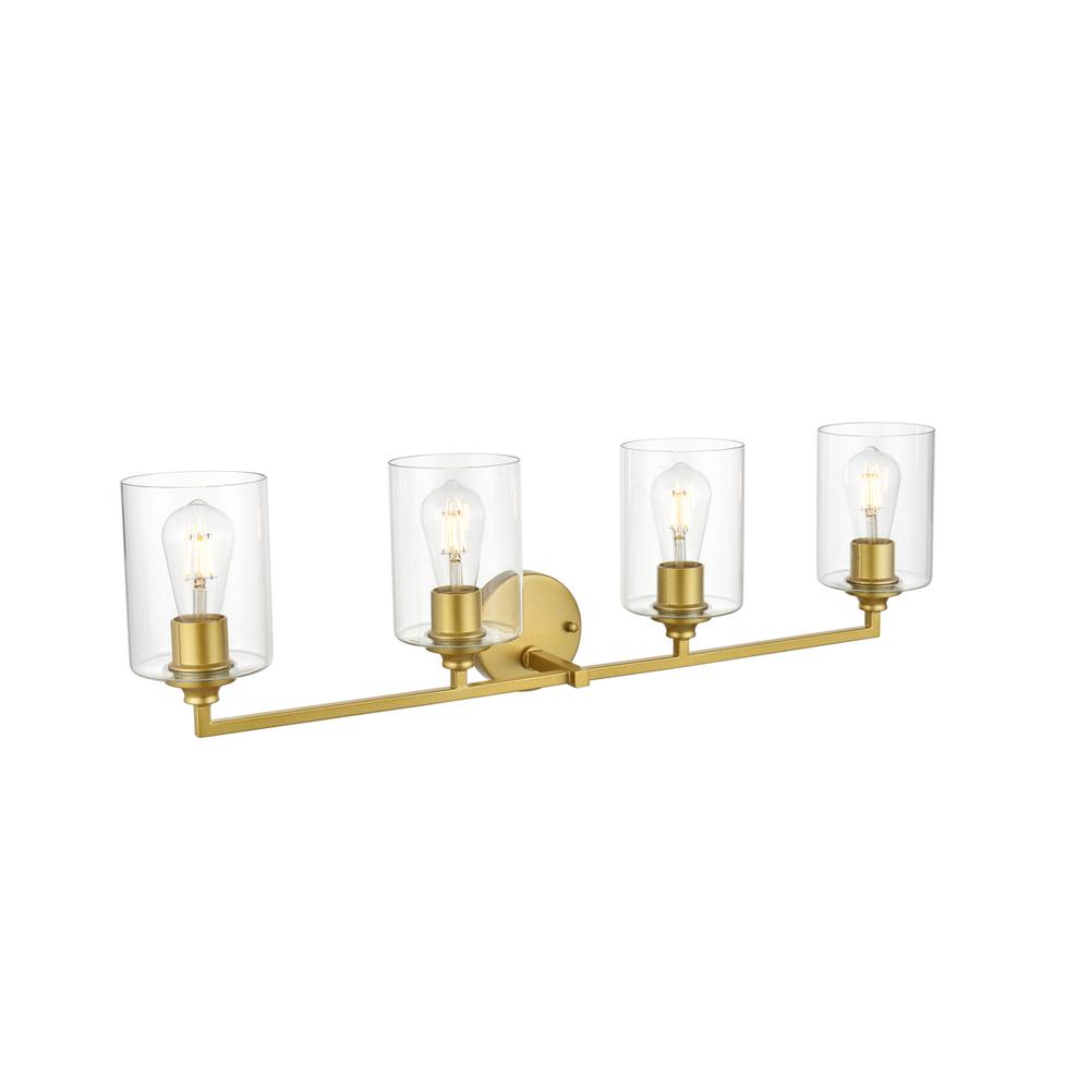Mayson 4 light Brass and Clear Bath Sconce. Picture 3