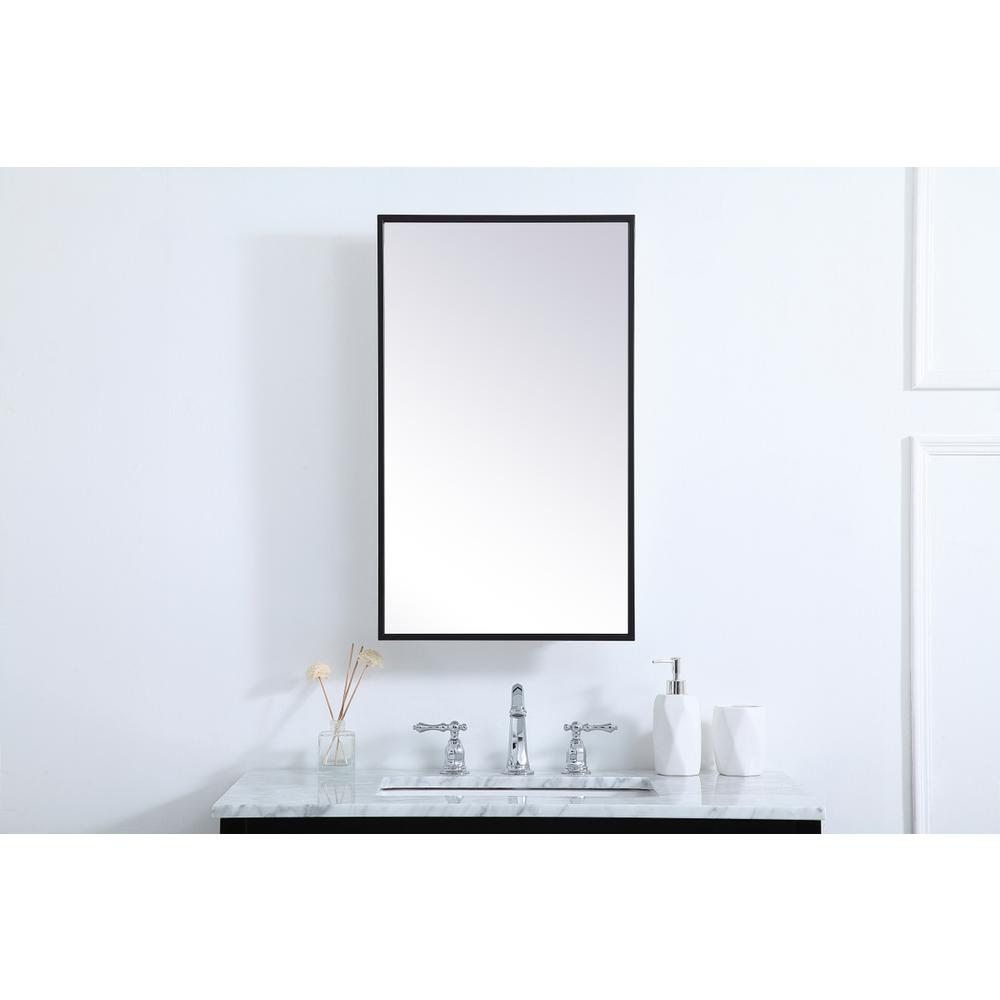 Metal mirror medicine cabinet 17 inch x 28 inch in Black. Picture 8
