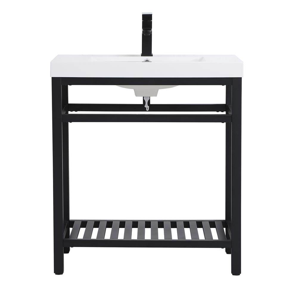 30 inch Single Bathroom Metal Vanity in Black. Picture 1