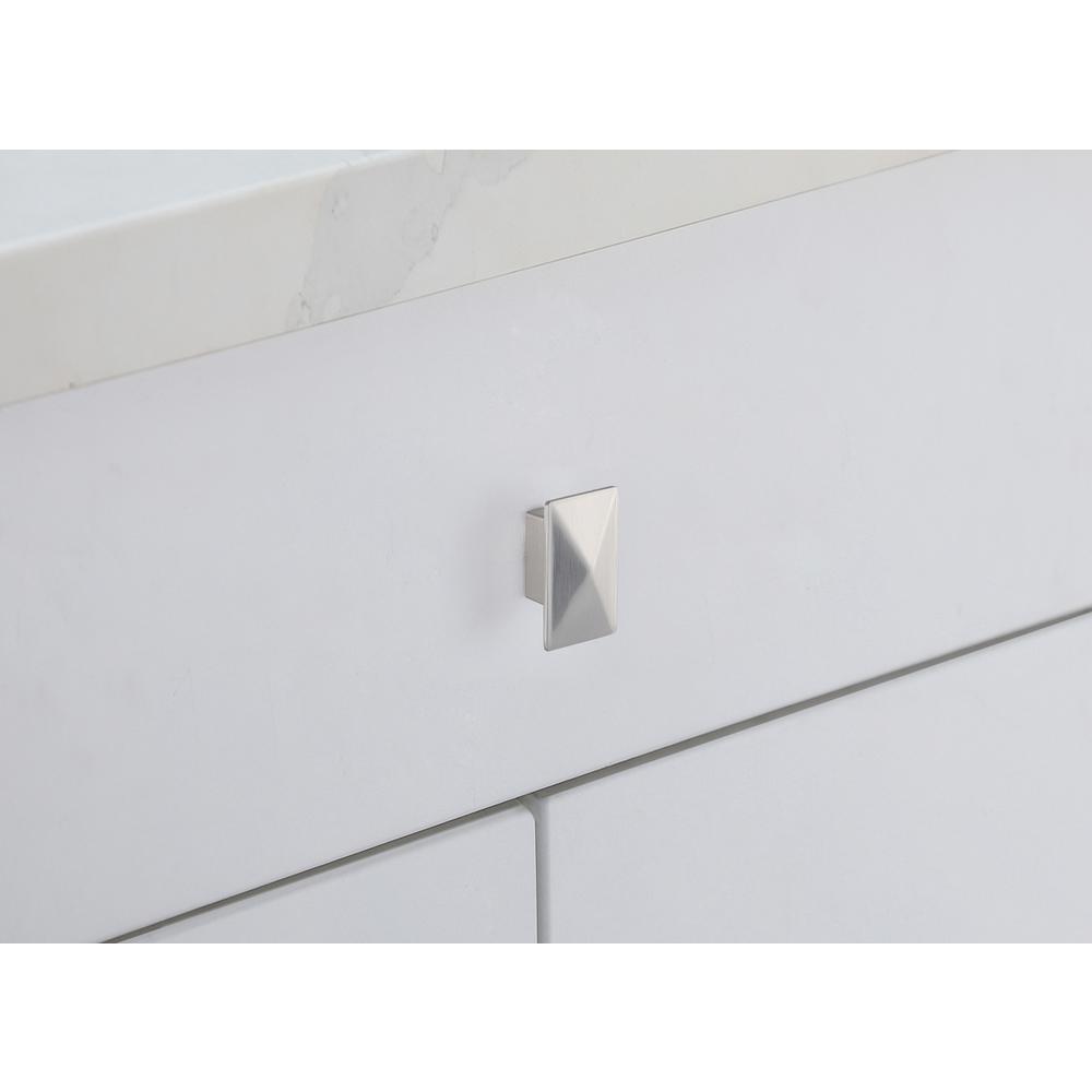 Perry 2" Brushed Nickel Rectangle Knob Multipack (Set of 10). Picture 2