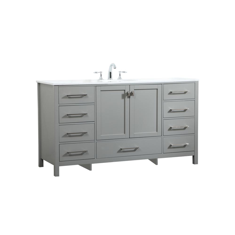 60 inch Single bathroom vanity in grey. Picture 7