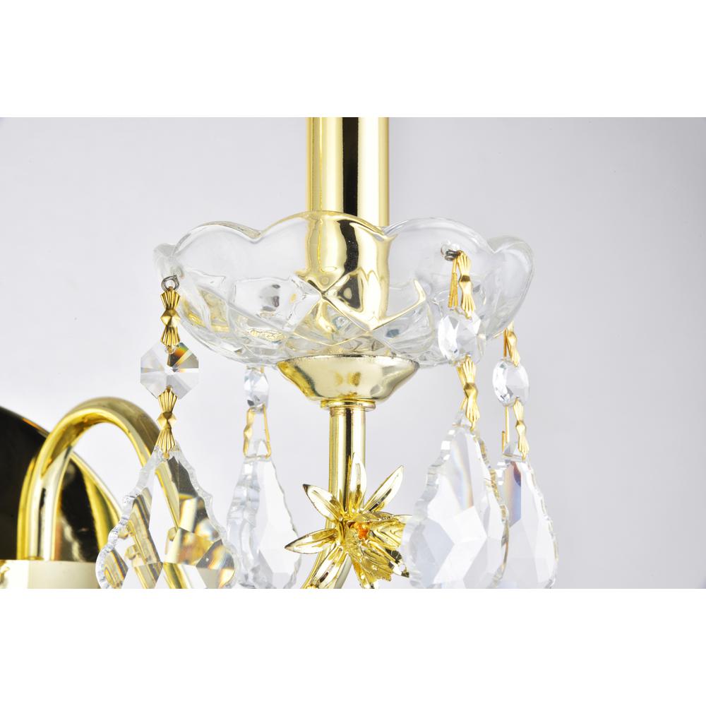 St. Francis 2 light Gold Wall Sconce Clear Royal Cut Crystal. Picture 2