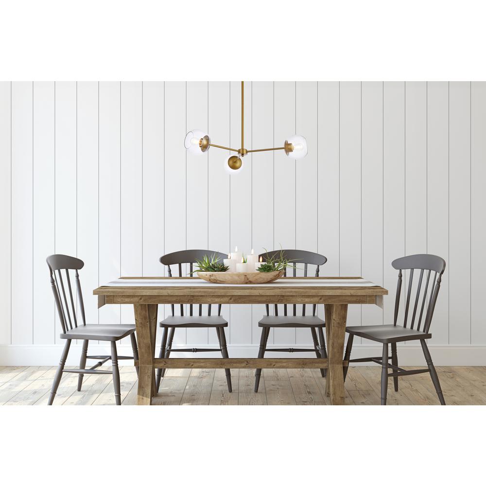 Briggs 32 inch pendant in brass with clear shade. Picture 7