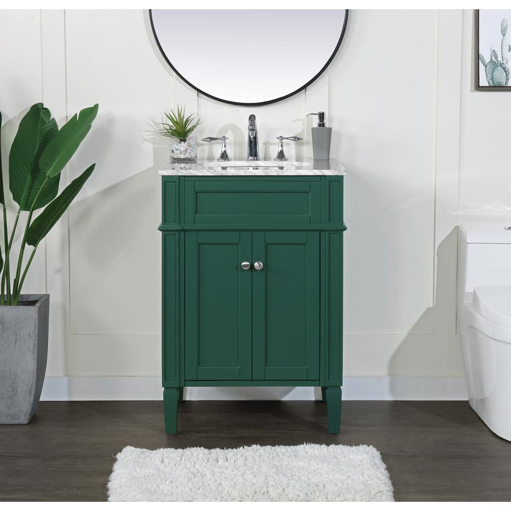 24 inch Single bathroom vanity in green. Picture 14