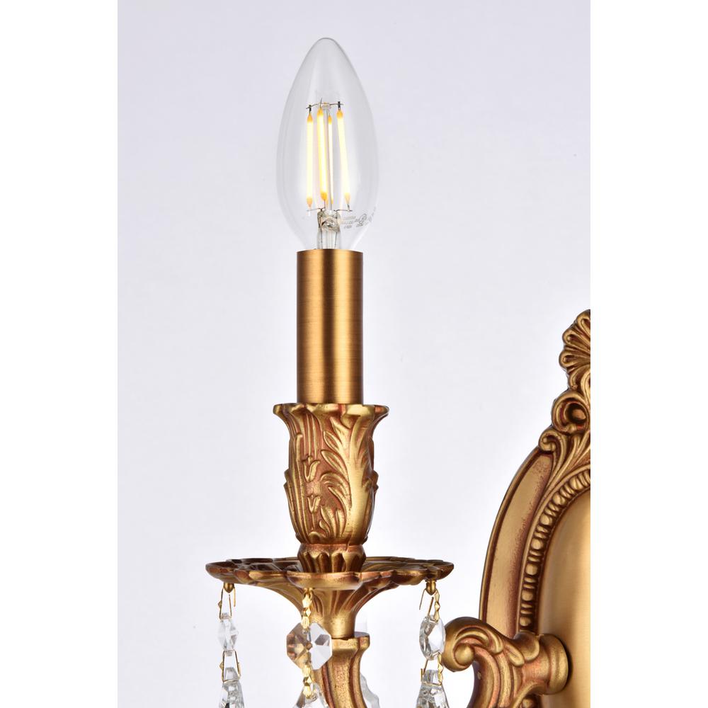 Rosalia 2 light French Gold Wall Sconce Clear Royal Cut Crystal. Picture 3