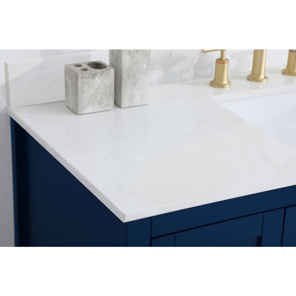 48 inch Single Bathroom Vanity in Blue with Backsplash. Picture 5