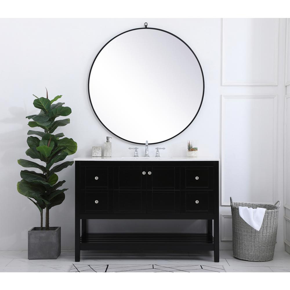 48 inch Single Bathroom Vanity in Black. Picture 4