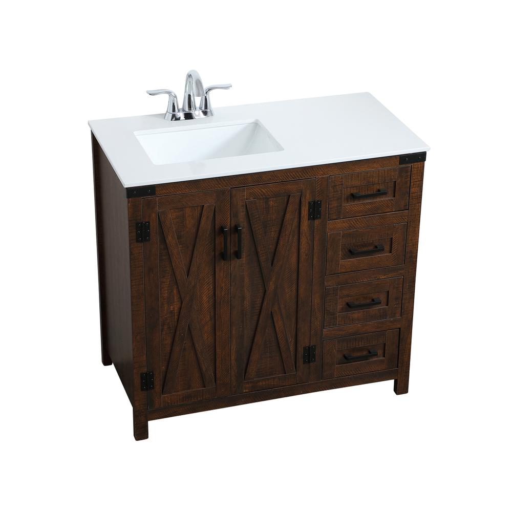 36 inch  Single Bathroom Vanity in Espresso. Picture 8