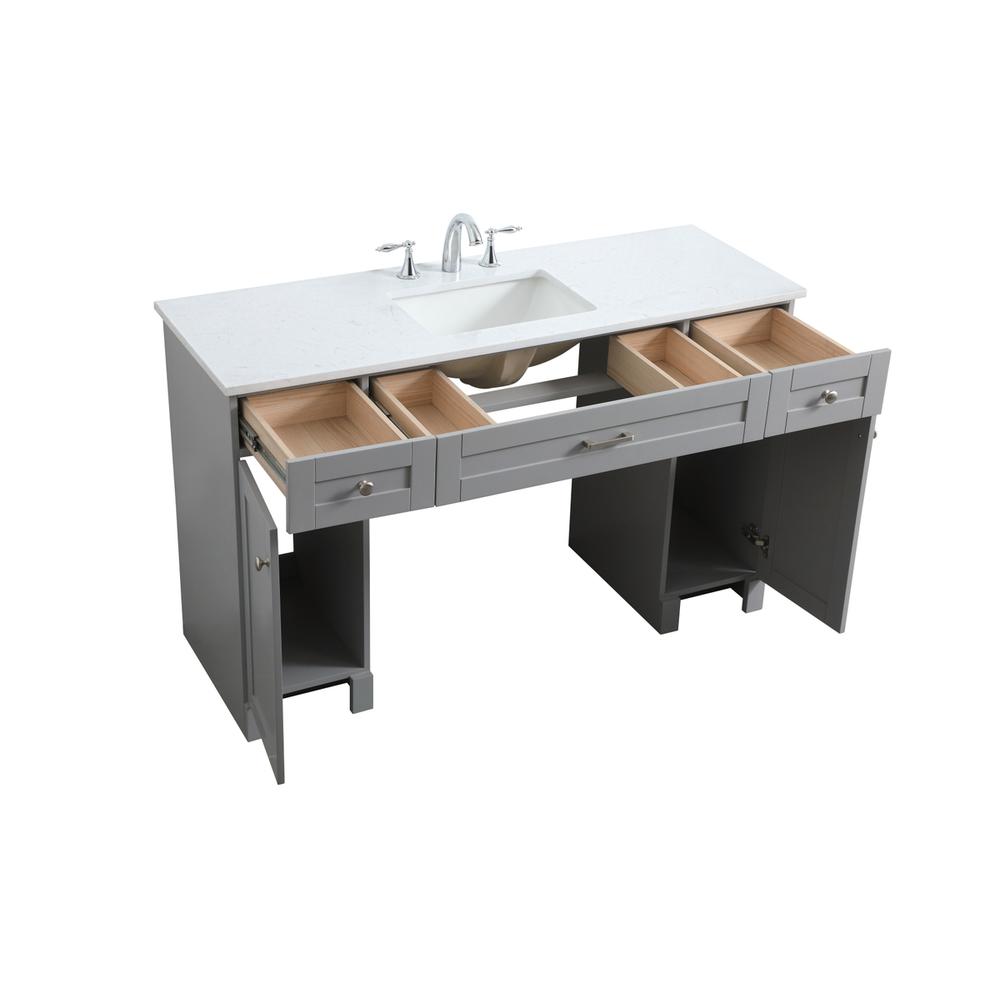 54 Inch ADA Compliant Bathroom Vanity In Grey. Picture 9