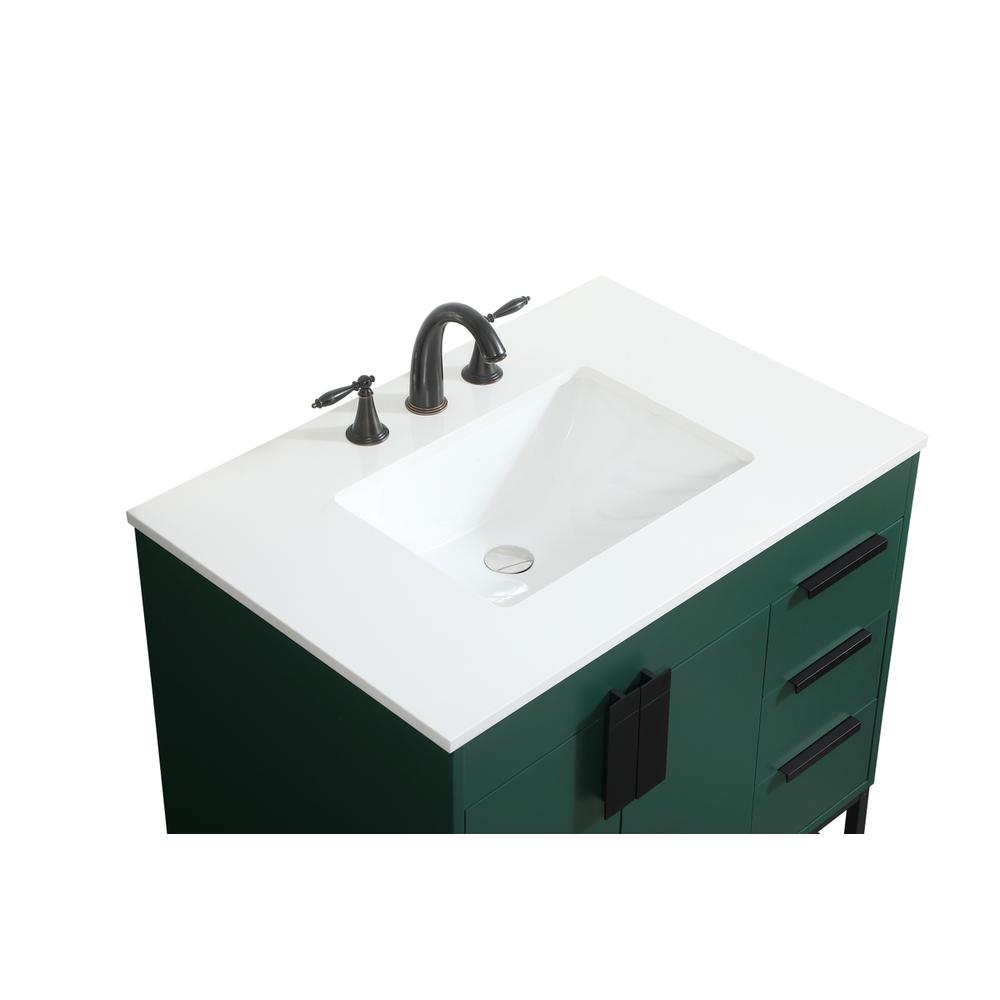 32 inch Single bathroom vanity in green. Picture 10