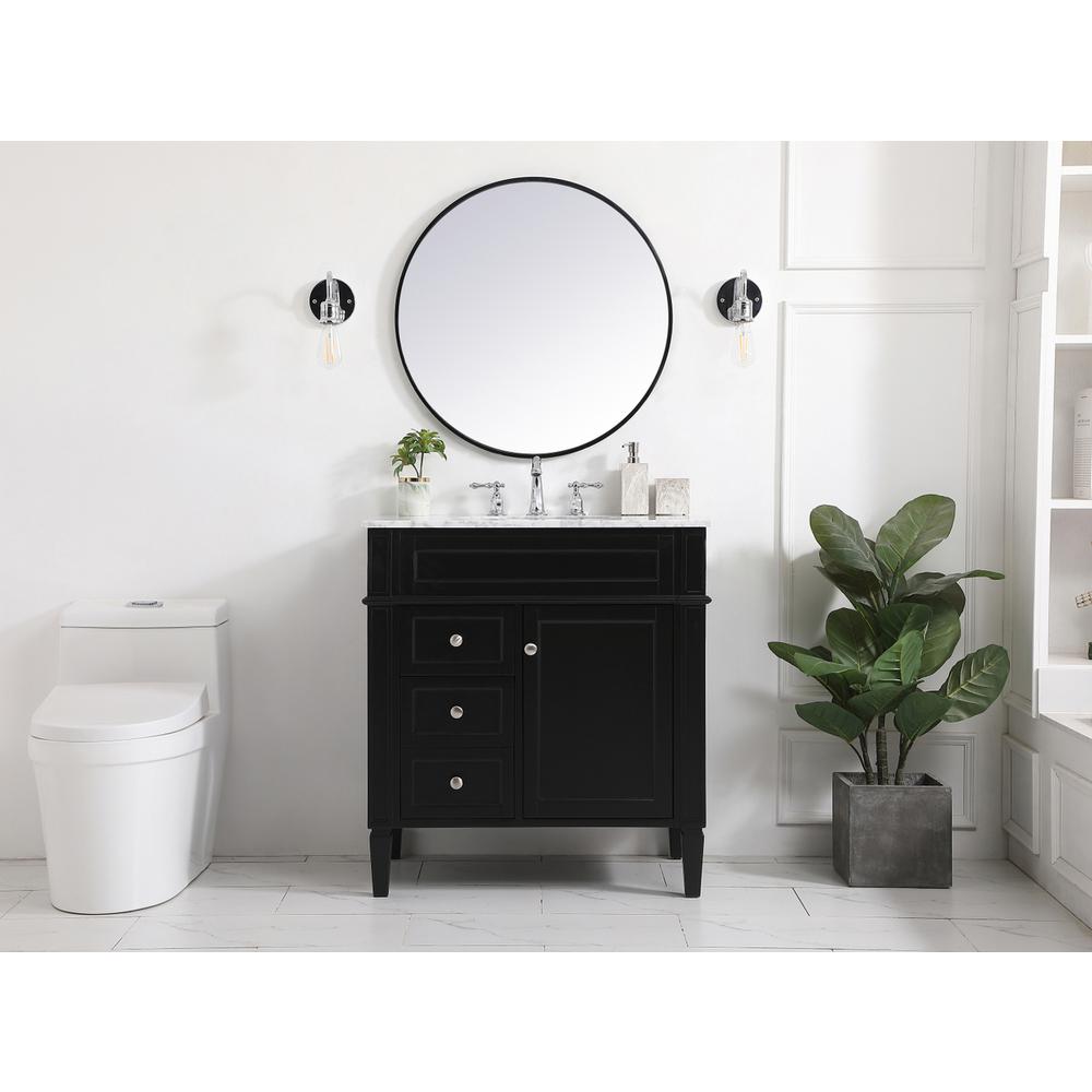 32 inch Single bathroom vanity in Black. Picture 4