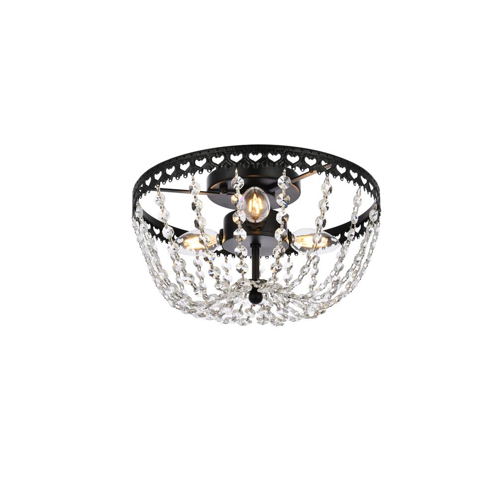 Kylie 14 inch flush mount in black. Picture 2