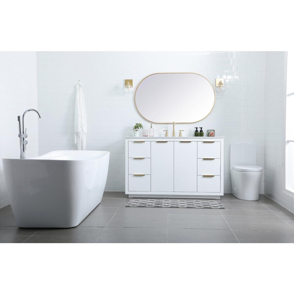 54 Inch SIngle Bathroom Vanity In White. Picture 4