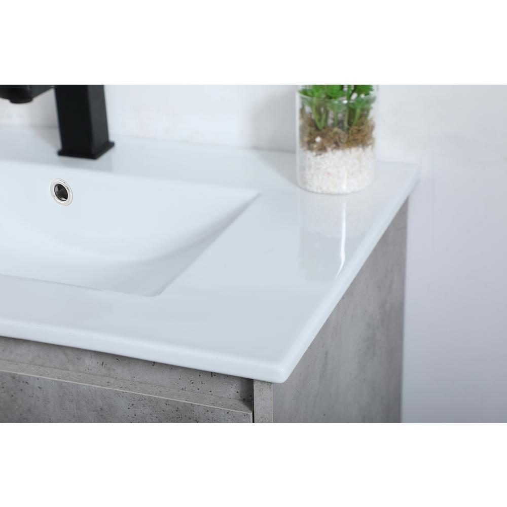 30 inch  Single Bathroom Vanity in Concrete Grey. Picture 4