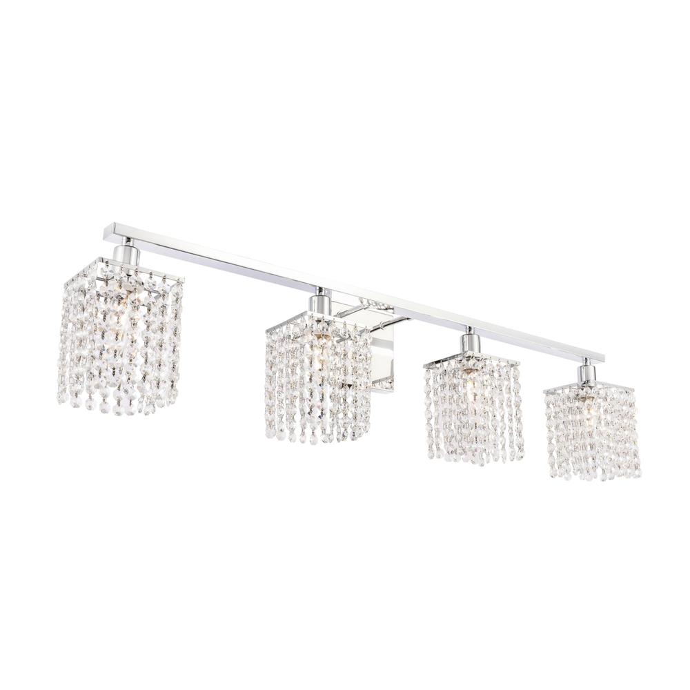 Phineas 4 light Chrome and Clear Crystals wall sconce. Picture 5
