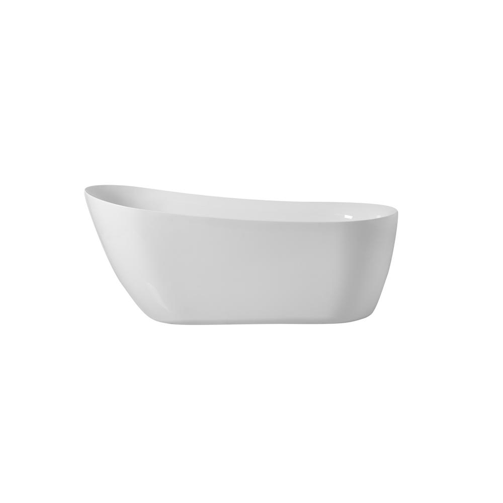 70 inch soaking Single slipper bathtub in glossy white. Picture 1