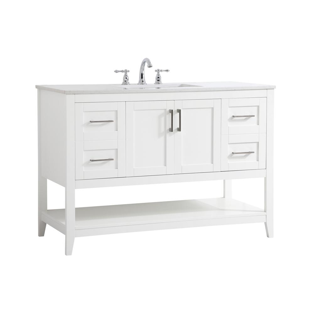 48 inch Single Bathroom Vanity in White. Picture 7