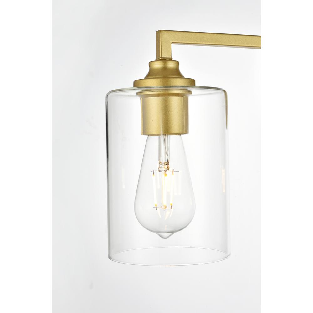 Mayson 4 light Brass and Clear Bath Sconce. Picture 5