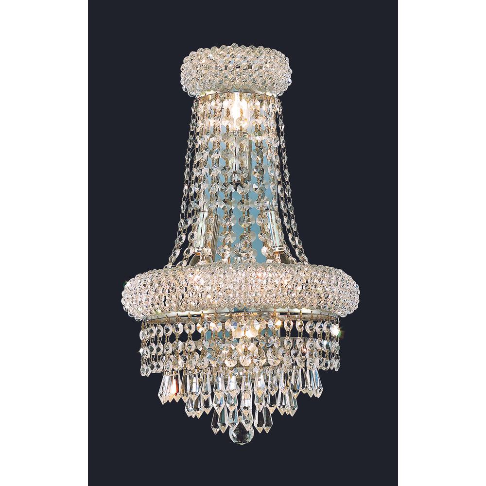 Primo 4 light Chrome Wall Sconce Clear Royal Cut Crystal. Picture 1