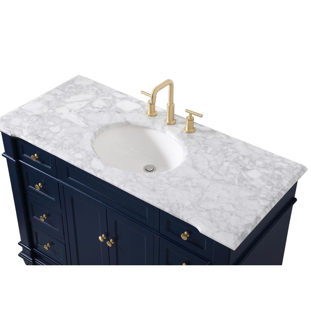 48 inch Single Bathroom Vanity set in Blue. Picture 10