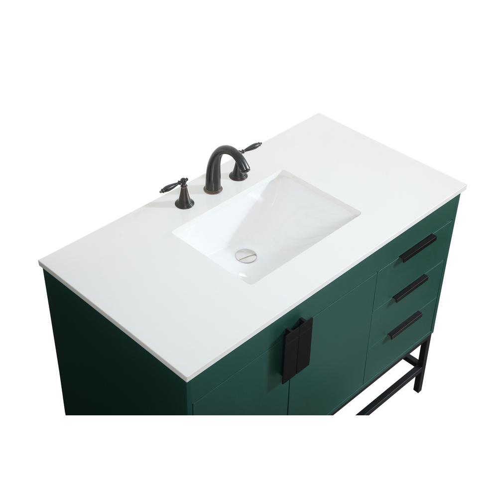 42 inch Single bathroom vanity in green. Picture 10